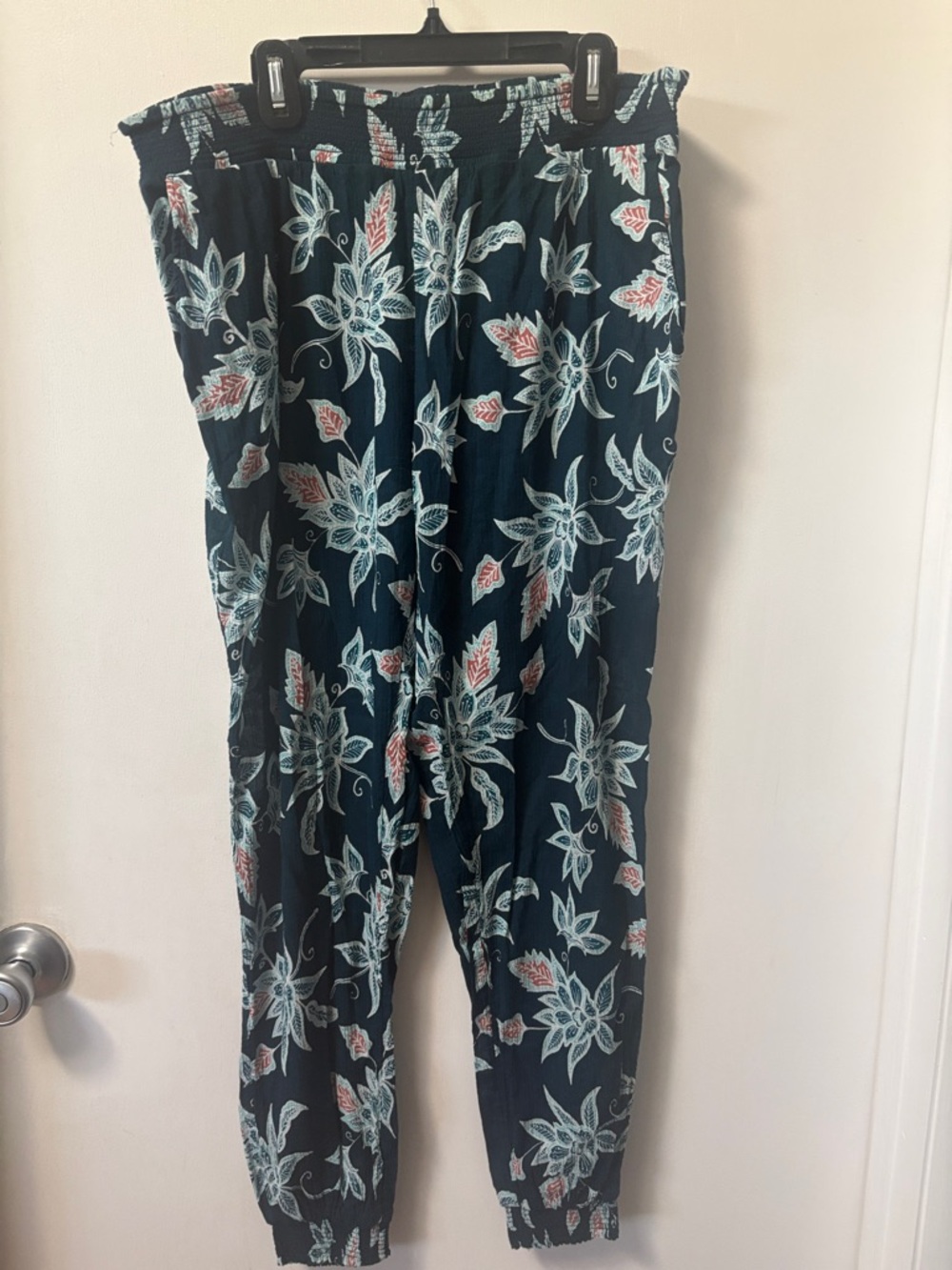 Carve Designs Dark Teal Floral Jogger Pants